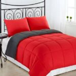Couette Uni 2 places 220x240 Noir-Rouge