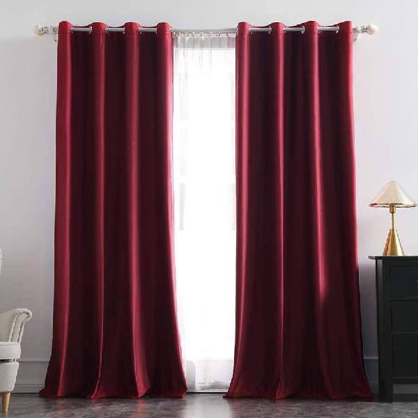 Rideau satin Rouge Bordeaux