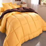 Couette Uni 2 places 220x240 Jaune-Marron