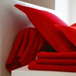 Parure de lit 4 pièces en coton - Rouge