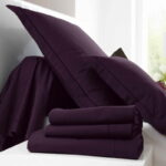 Parure de lit 4 pièces en coton - violet