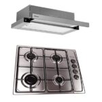 Pack Orient : plaque 4 feux inox + hotte Classico casquette 60 cm inox
