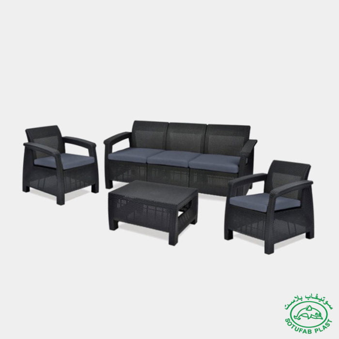 salon-carthage-5-places-table-coussins-noir Salon 5 places Carthage Noir avec coussins