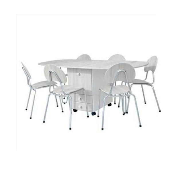 Pack table a tiroir pm + 6 chaises familia