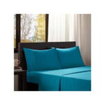 Parure de lit 4 pièces en coton - Turquoise