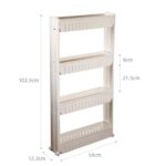 Élément de rangement pour cuisine et salle de bains - 4 étages avec roues - Blanc – Image 2