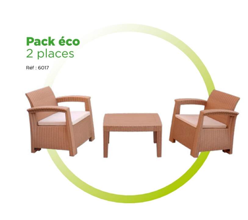Salon de jardin 2 places SYPHAX Promotion-Tunisie-salon de jardin Syphax2 places - meuble d'extérieur