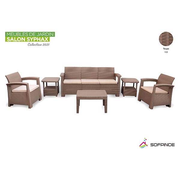 Salon de jardin SYPHAX 5 places Taupe