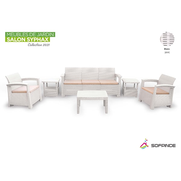 Salon de jardin 5 places SYPHAX Blanc