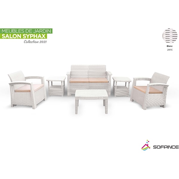 Salon de jardin SYPHAX 4 places Blanc