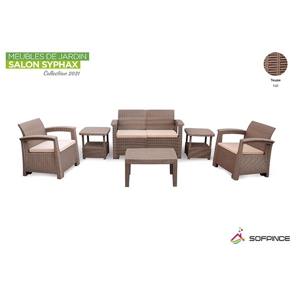 Salon de jardin SYPHAX 4 places Taupe