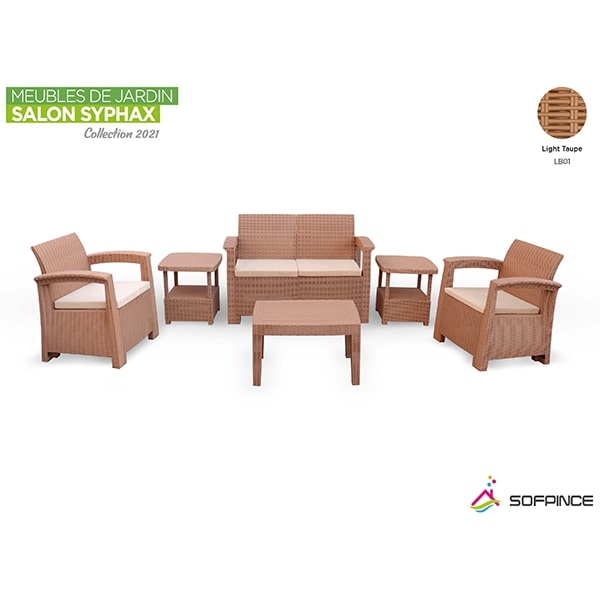 Salon de jardin 4 places SYPHAX Light Taupe