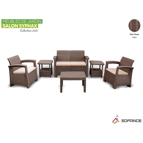 Salon de jardin SYPHAX 4 places Dark Taupe