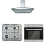 Pack cuisine encastrable inox Orient : Plaque + Hotte pyramidale 60 cm + Four