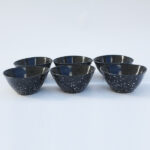 Lot de 6 Bols en verre noire LAV