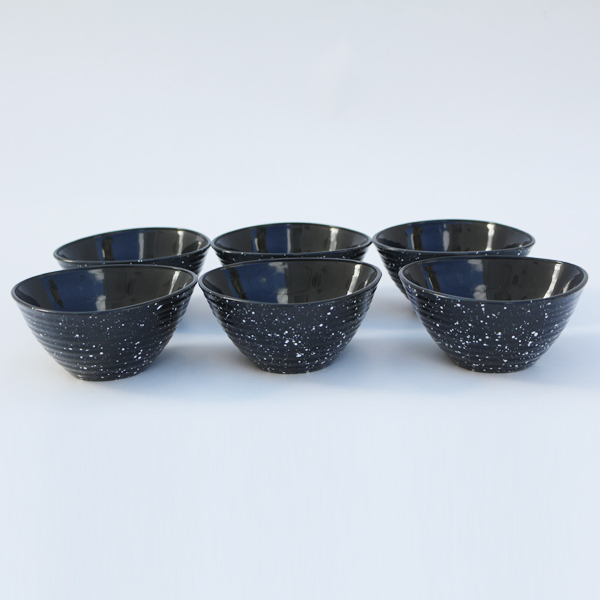 Lot de 6 Bols en verre noire LAV