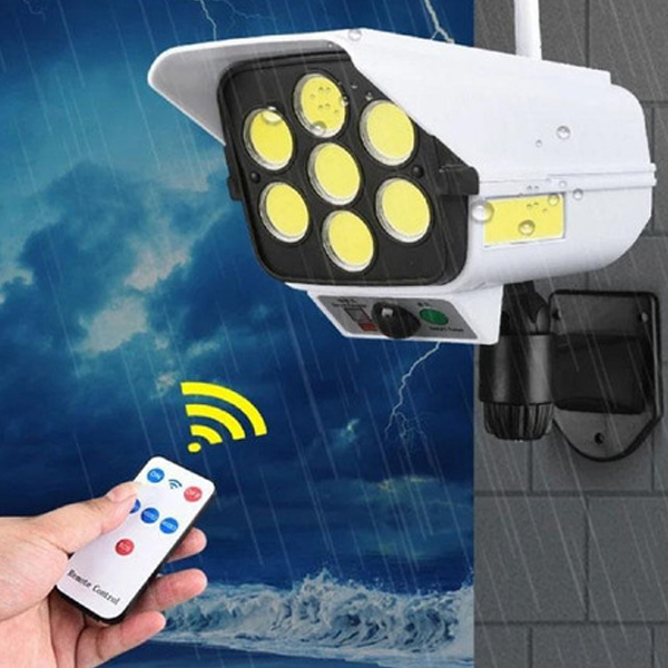 Projecteur LED - Caméra factice à lampe solaire