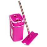 Balai Plat Magique FLORA Rose: 360 Degrés + Seau-Essoreur – Image 3