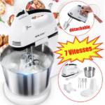 SOKANY Robot Pâtissier Multifonctions 250W 7 Vitesses blanc – Image 4