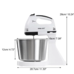 SOKANY Robot Pâtissier Multifonctions 250W 7 Vitesses blanc – Image 3