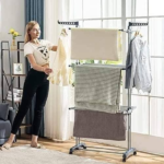 Séchoir à linge 3 étages, pliable et mobile – Image 4