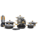 Batterie de cuisine OMS granite 22 pcs 3092 noire