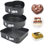 Lot de 3 Moules à Gâteaux en Forme de Carré Rond Coeur
