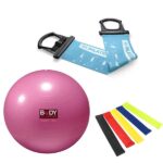 Pack de fitness: Gym Ball + Pilates band + 5 bandes latex