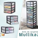 Tour De Rangement À 2 Tiroirs, 3 Tiroirs et 4 Tiroirs Multikaz - Noir