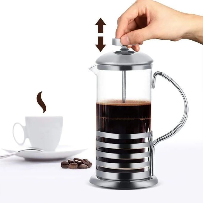 Cafetiere-theiere-a-piston-Acier-inoxydable-600-ml-promodeal Cafetière et théière à piston – café de presse française – Image 1