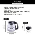 Service théière avec 4 tasses en verre – Image 3