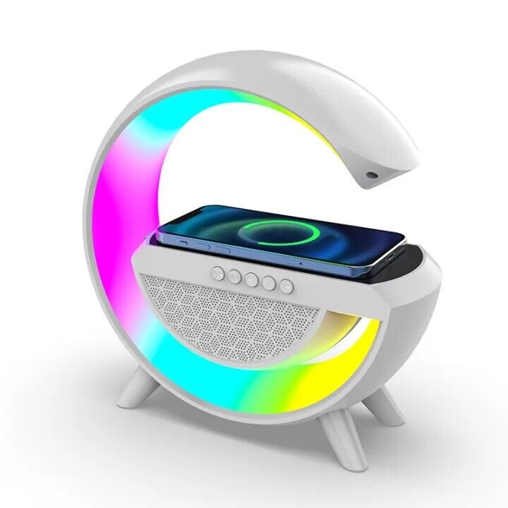 Enceinte-Bluetooth-Lampe-ambiance-RGB-Audio-chargeur-sans-fil-USB-TF-promodeal-tunisie Enceinte Bluetooth Lampe D’ambiance RGB Audio et chargeur sans fil + USB / TF – Image 1