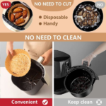 lot de 100pièces papier cuisson 20 cm  pour Air-fryer – Image 4