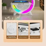 Enceinte Bluetooth Lampe D’ambiance RGB Audio et chargeur sans fil + USB / TF – Image 2