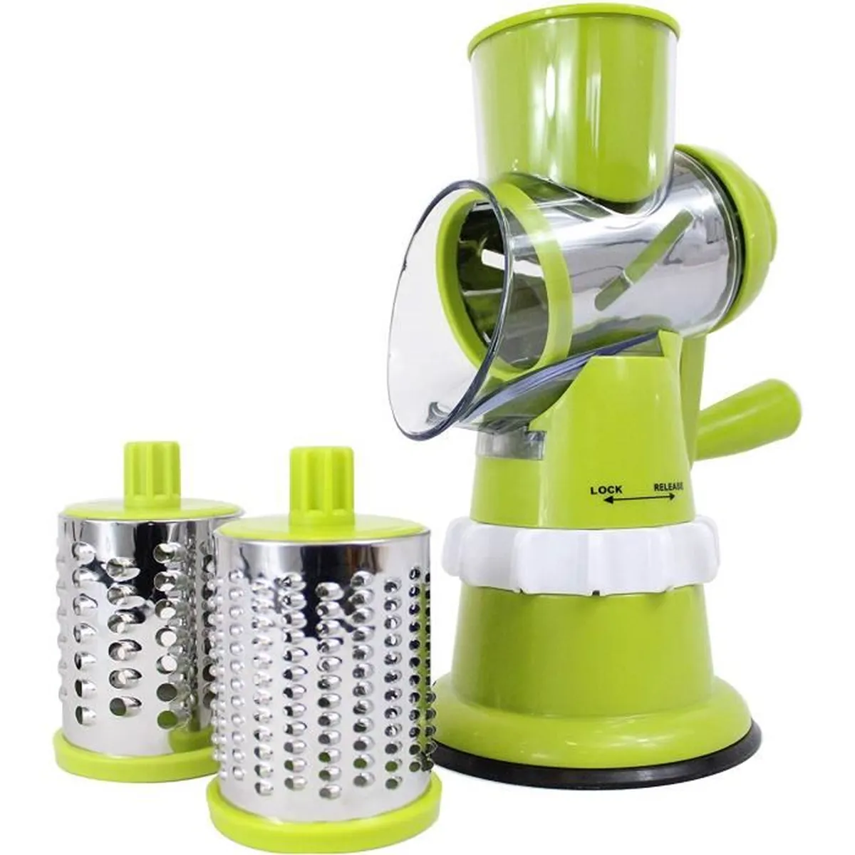 smart-drum-shopper-trancheuse-slicer-turbo-a-leg-coupe-frite-salade-fromage-tunisie-promodeal Machine à découper les légumes manuelle Drum Shopper – Image 1