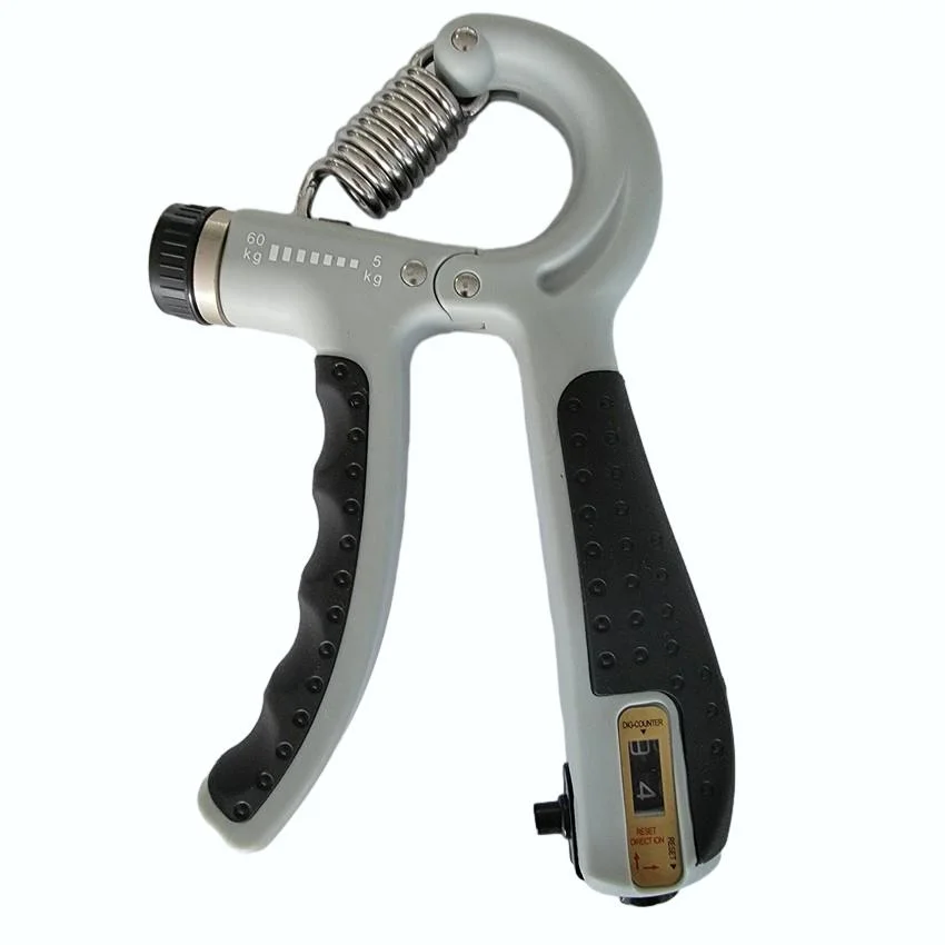 handgrip-Réglable 5-60Kg-Pince-Fitness-Exercice de la Main-poignée entraînement du Poignet Augmenter-promodeal-tunisie-GRIS Hand grip réglable 5-60Kg avec compteur gris – Image 1