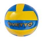 Ballon de volley-ball standard en cuir souple Jaune bleu