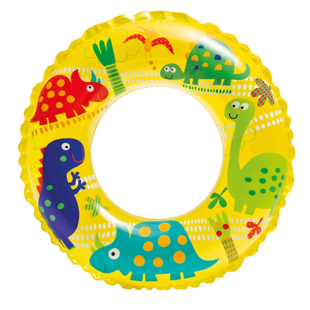 Bouée de natation gonflable enfants-pneus de natation-jaune-animaux-promodeal-tunisie Bouée de natation Intex jaune motif animaux – Image 1