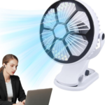 Mini ventilateur /lampe rechargeable à clips – Image 7