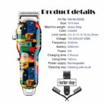 KEMEI KM-2092 Tondeuse cheveux professionnelle à graffiti pour homme sans fil +	Kit de coiffure cadeau – Image 2