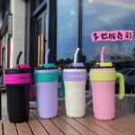 Mug isotherme en acier inoxydable avec poignée, thermos de 860ml