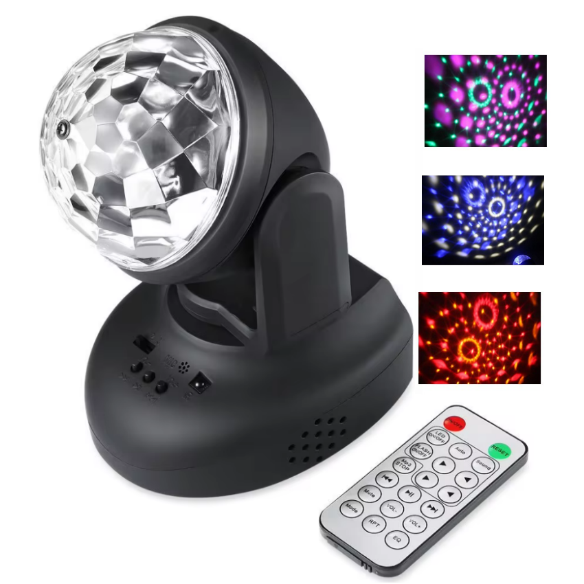 Mini Projecteur-Boule-Rotative-Tête-Mobile-LED,-RVB, avec MP3 USB, Effet de Scène-DJ à Domicile-tunisie Mini Projecteur Rotatif à Tête Mobile LED avec MP3 USB Effet de Scène DJ à Domicile – Image 1