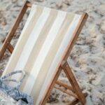 Chaise longue 3 niveaux en toile à rayures – Image 4