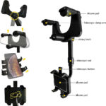 Support de téléphone multifonction pour voiture, rotatif à 360 degrés, rétroviseur, Navigation GPS