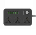 Rallonge à Multiprises avec interrupteurs -  3 Ports AC et 6 USB Chargeur rapide 3.4A - 2 M – Image 3