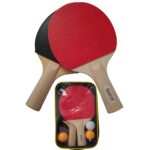 Lot de 2 raquettes de ping pong + 3 balles
