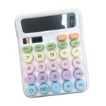 Calculatrice de bureau à 12 chiffres avec bouton sensible blanc