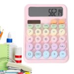 Calculatrice de bureau à 12 chiffres avec bouton sensible rose