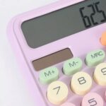 Calculatrice de bureau à 12 chiffres avec bouton sensible rose – Image 2