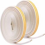 Pack 2 Joints isolant sonore et froid profil D pour fenêtre et porte BLANC